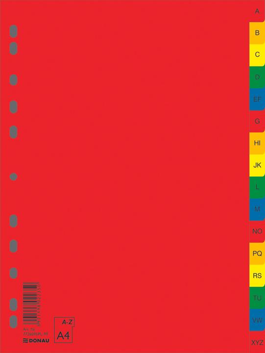 Actual product image Donau Register, pp, a4, 230x297mm, az, 16 sheets, assorted colours