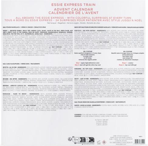 Nutritional values and ingredients Essie Advent Calendar 2022