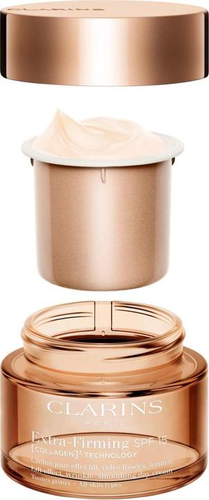 Immagine prodotto Clarins Extra-Firming Jour SPF 15 (COLLAGEN)³ TECHNOLOGY Toutes Peaux Refill (Crema solare viso, SPF 15, 50 ml)