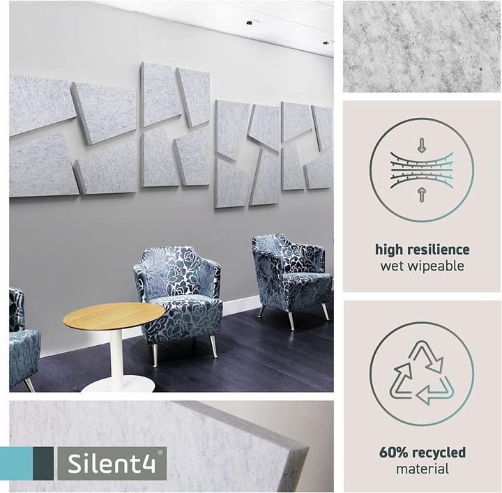 Actual product image Silent4 Sound absorber wall set Little16, light grey (16 pcs.)