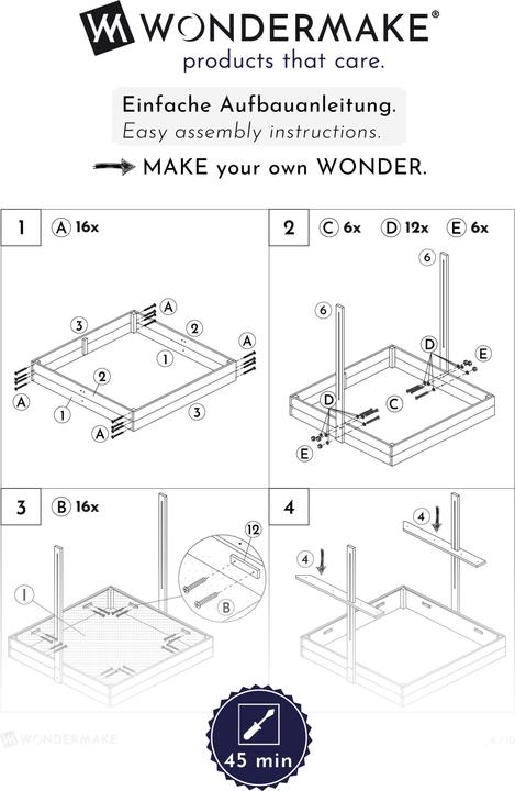 Immagine prodotto Wondermake Design-Sandkasten "solarca2" mit Spielwannen u. Abdeckung, Fichte