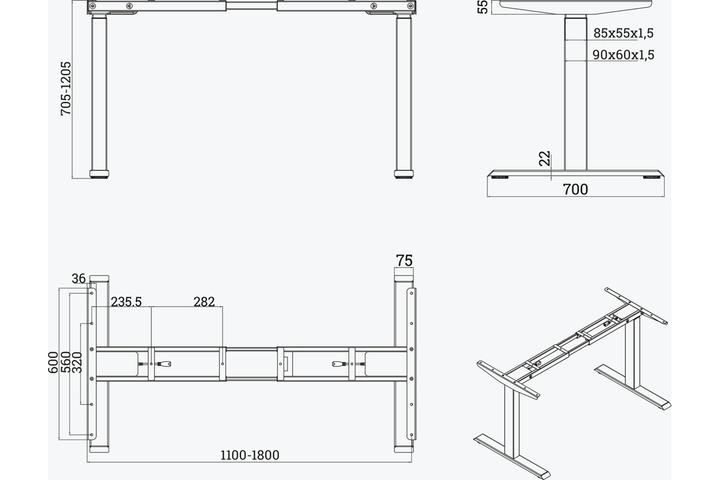 Actual product image OK-Line Elektro-Schreibtisch TRD 120 3S, SI, CH