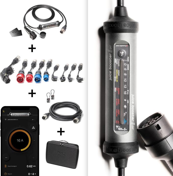 Immagine prodotto Juice Technology Juice Booster 3 air Master Traveller Set (Tipo 2, 11 kW, 16 A, CEE 7/7, CEE 16, Tipo 13, CEE 32)