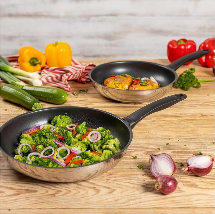Actual product image Kuhn Rikon Classic Frying Pan Set 24/28 cm (28 cm, Frying pan, Stainless steel)