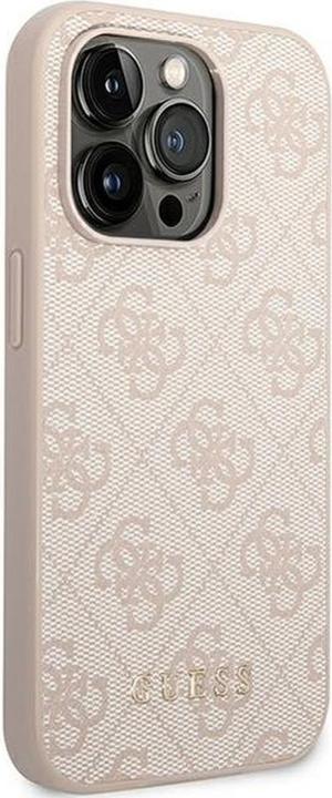 Actual product image Guess GUHCP14LG4GFPI iPhone 14 Pro 6.1" różowy/pink hard case 4G Metal Gold Logo (Apple iPhone 14 Pro)
