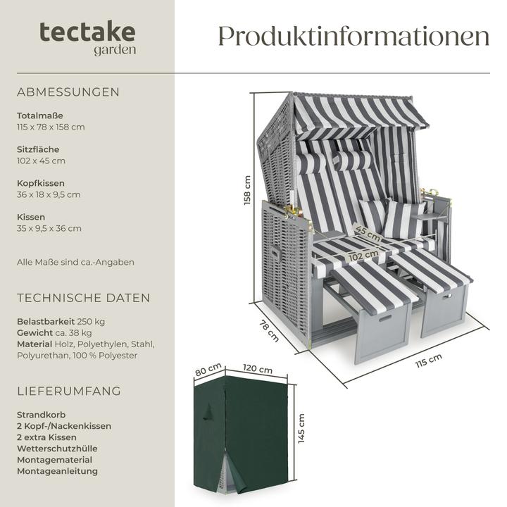 Actual product image tectake Beach chair incl. protective cover