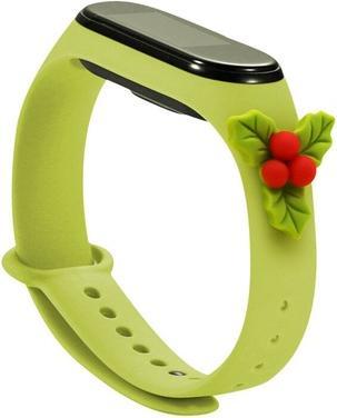 Hurtel Strap Xmas Armband für Xiaomi Mi Band 4 / Mi Band 3 Christmas Silicone Strap Armband Grün (Mistletoe