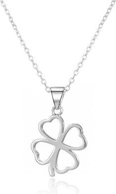 Actual product image Agato Silver necklace Four-leaf clover AGS1605/47 (chain. pendant)