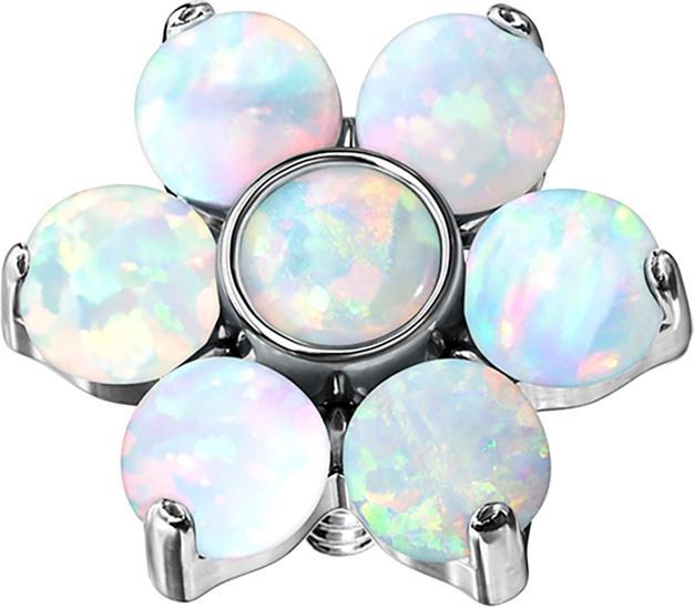 Immagine prodotto Star Piercing Dermal Anchor Flower Bianco opalino (senza ottone, Acciaio chirurgico 316L)