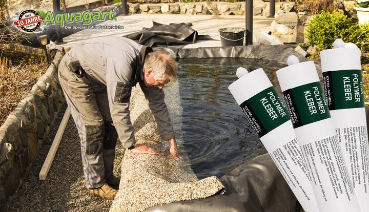 Immagine prodotto Aquagart 4 x Kleber Ufermatte Steinfolie Böschungsmatte für die Teichfolie 290 ml weiss