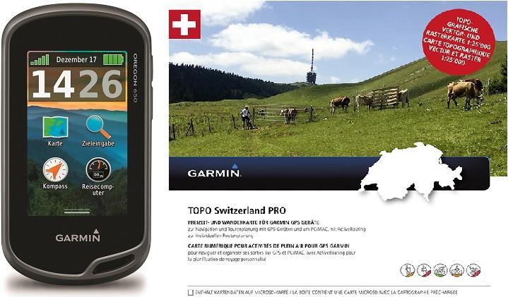 Produktbild Garmin Oregon 650 + TOPO Schweiz PRO