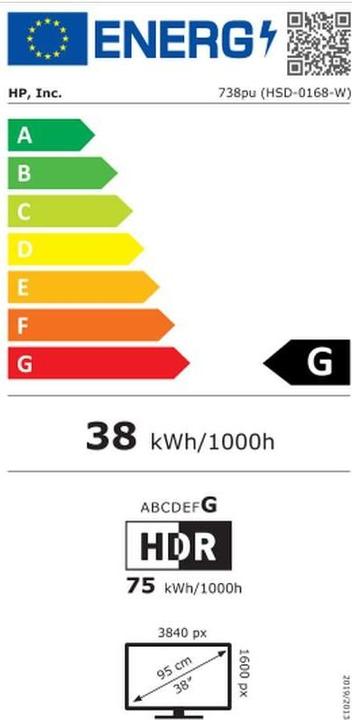 Energie-Label HP 738pu (3840 x 1600 Pixel, 37.50")