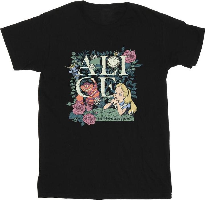 Actual product image Disney Girls Alice In Wonderland Leafy Garden Cotton T-Shirt (140, 146)