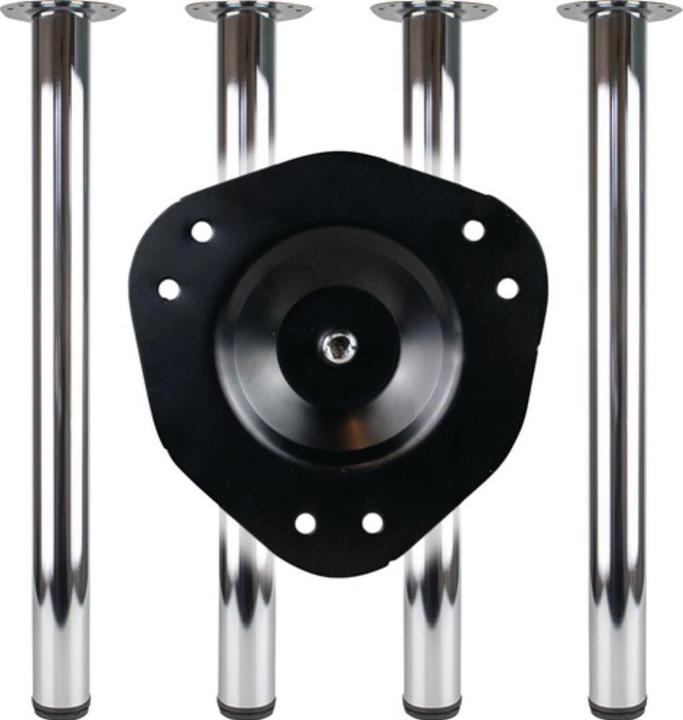 Produktbild BMB Tischbein-Set Chrom poliert 80 mm Höhe 710 mm Platten-Befestigung