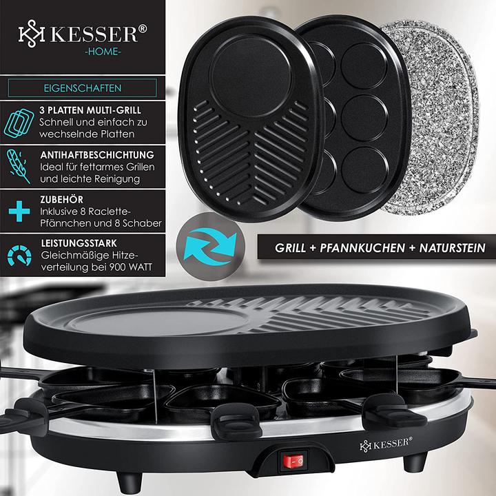 Immagine prodotto Kesser Griglia per raclette 3in1, piastra per grill e piastra per pancake