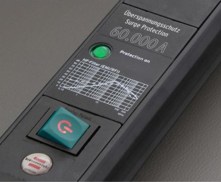 Actual product image Brennenstuhl Premium-Line, power distribution unit, 6 sockets, 3m, black, with switch and surge p... (6 x, CEE 7/3, 3 m)