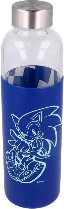 Actual product image Sega Sonic the Hedehog Bottiglia di vetro + cover silicone 585 ml (0.59 l)