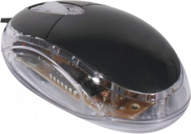 Produktbild Exertis Connect Optische Mini USB Maus mit schwarzer Leuchtfarbe (Kabelgebunden)
