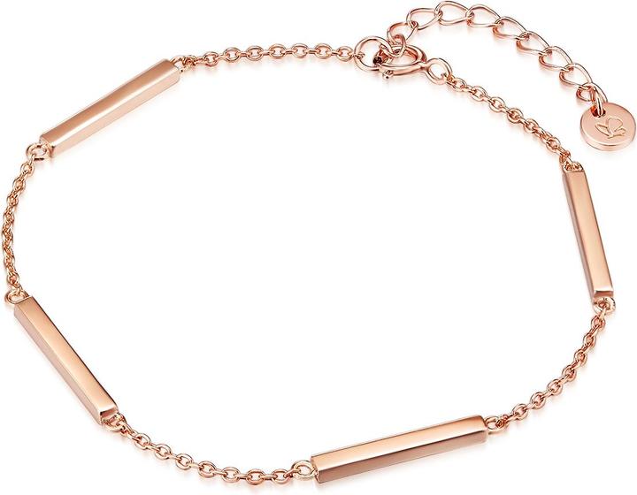 Actual product image Glanzstücke München Ladies Sterling Silver Rose Gold 17.0 cm Basic Length + 3.0 cm Extension - 10212 (17 cm, Sterling Silver)