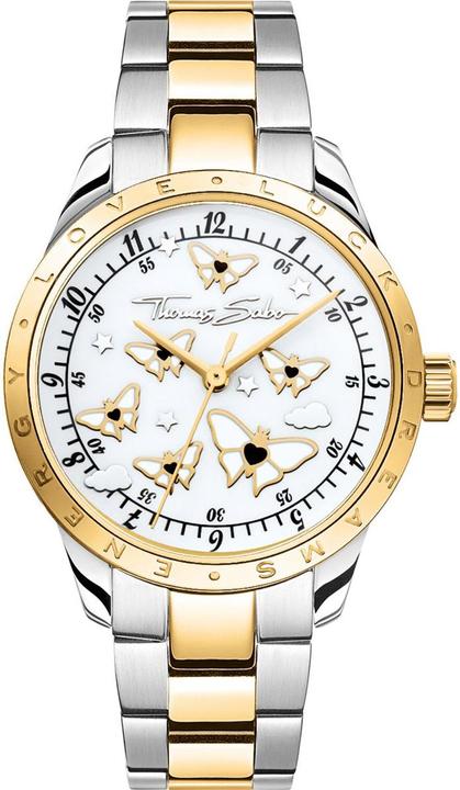 Immagine prodotto Thomas Sabo Damenuhr mit Schmetterlingen Bicolor (Orologio da polso analogico, 34 mm)
