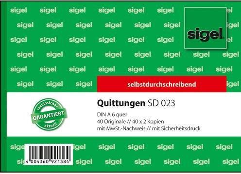 Actual product image Sigel Form book "Receipt", with VAT statement, A6 landscape (40 x)