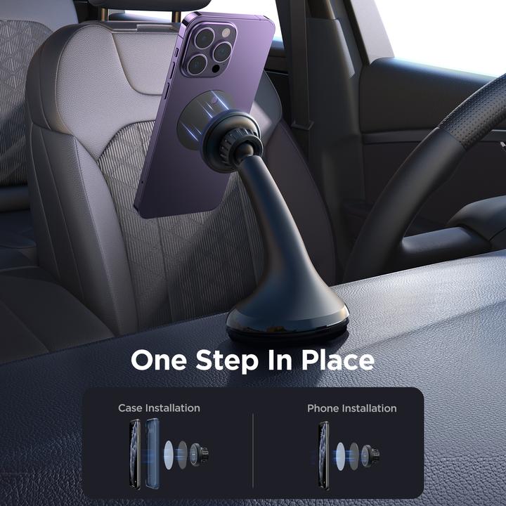 Actual product image Joyroom car magnetic phone holder for cockpit/dashboard/window black (JR-ZS356)