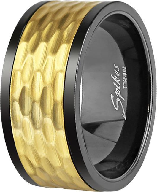 Actual product image Star Piercing Ring black hammered gold (69)