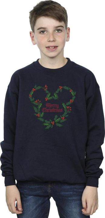 Actual product image Disney Boys Mickey Mouse Merry Christmas Holly Sweatshirt (140, 146)