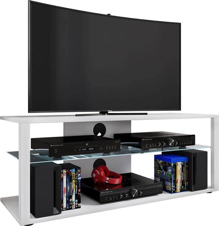 Immagine prodotto VCM Mobile TV in legno Mobile TV Rack Console Mobili TV Tavolo TV Phono Vetro Folas XL (115 x 41 x 45 cm)
