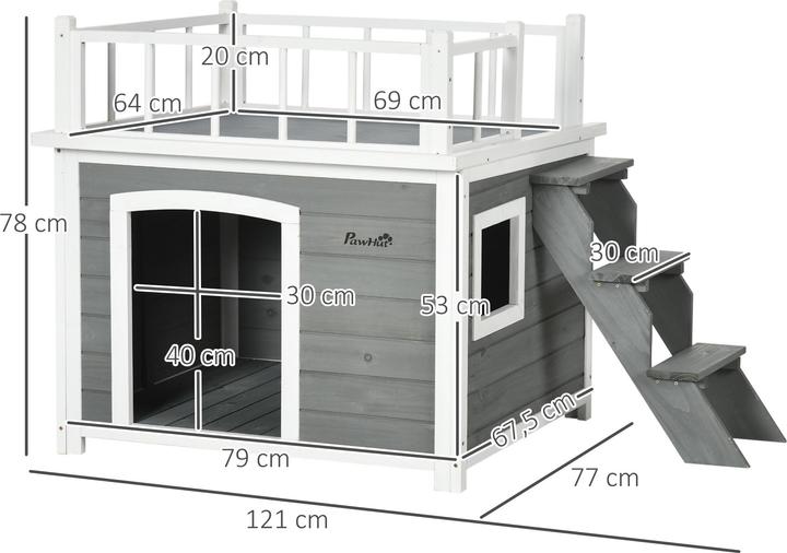 Actual product image PawHut Dog kennel with stairs (Dog house)