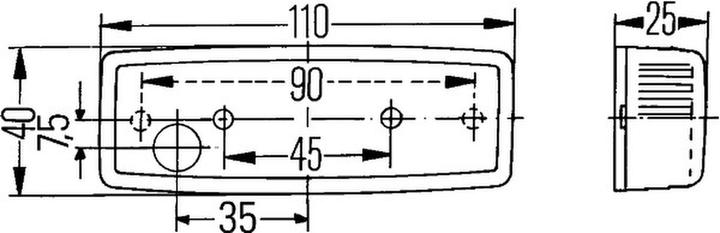 Produktbild Hella 4 Seitenmarkierungsleuchten Halogen für KÄSSBOHRER PORSCHE VOLVO