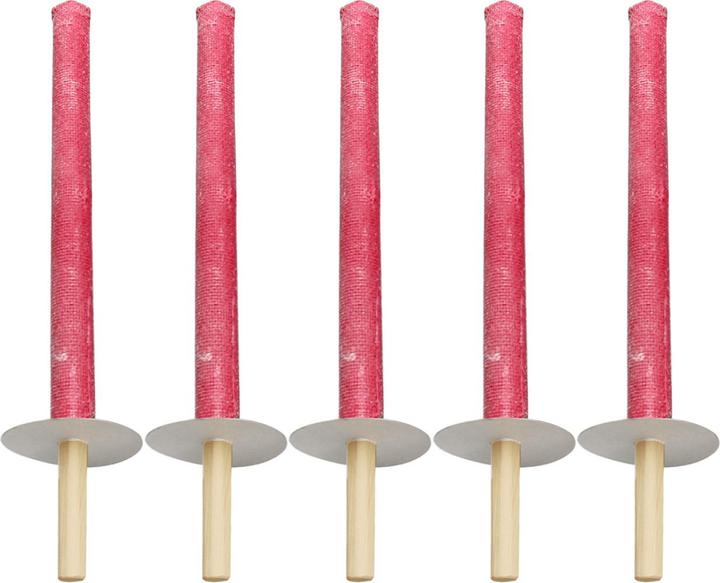 St. Leonhard Set of 5 wax torches with wooden handle and hand protection plate, burning time approx. 60 min