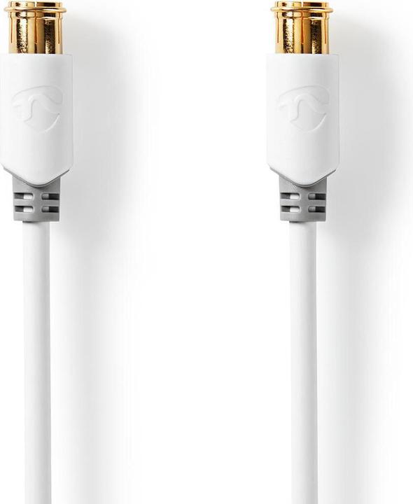 Image du produit Nedis Câble de satellite et d'antenne - connecteur rapide F - 10 m - rond - 75 ohms - PVC/métal - blanc (75 dB, Câble d'antenne)