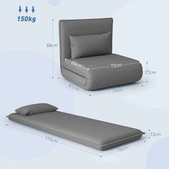 Immagine prodotto Swisshandel24 Bodensofa 3-in-1 Klappbar Schlafsofa, Gepolstert Sofabett mit Schlaffunktion (Divano letto)