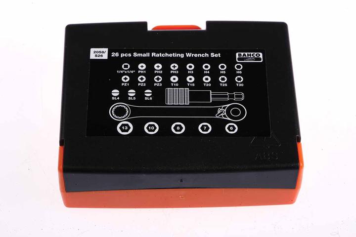 Produktbild Bahco Bit-Steckschlüssel-Satz mit 1/4" Bit-Knarre und Adapter für Schlitz/Phillips/Pozidriv/TORX/Sechsk