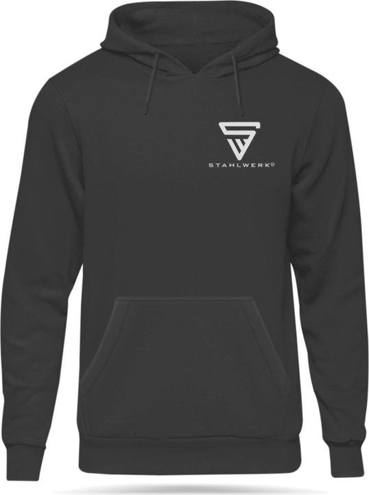 Produktbild Stahlwerk Hoodie Schwarz Kapuzen-Pullover Grösse XXL 100% Baumwolle (XXL)