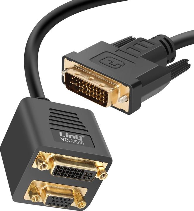 Actual product image LinQ Video adapter DVII plug to VGA socket and DVII socket (HDMI, VGA, 33 cm)