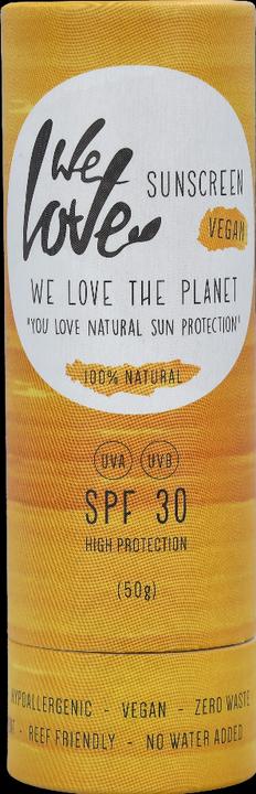Actual product image We Love The Planet Natural SUNSTICK SPF 30 UVA - UVB - Hypoallergenic | Waterproof (Sun stick, Sun cream face, SPF 30, 50 ml, 50 g)