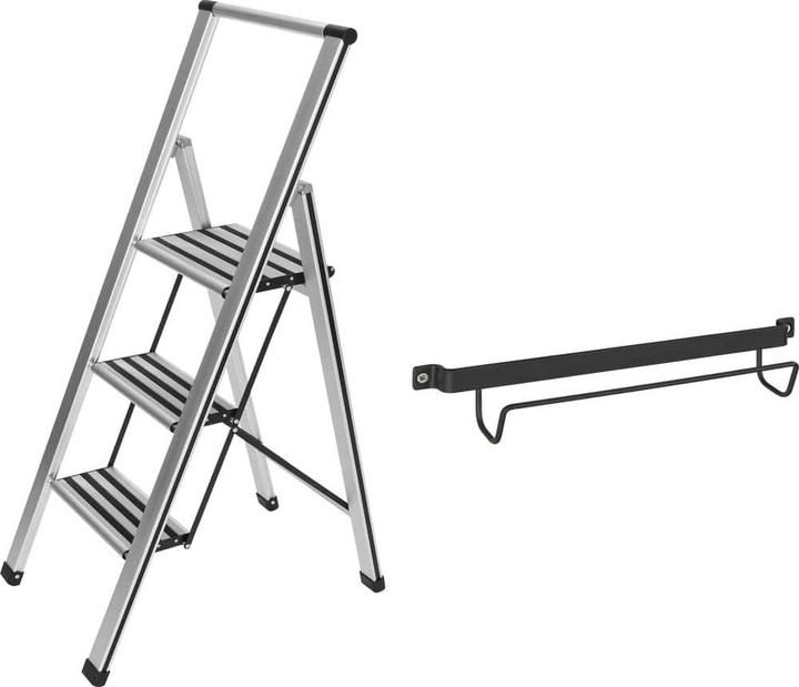Produktbild Wenko Klapptritt silber 3 Stufen, H: 119,0 cm (Klapptritt, 44 cm)