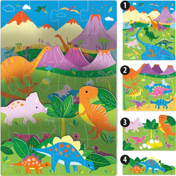 Produktbild Headup Games Playrama Puzzle The Dinosaurs (48 Teile)
