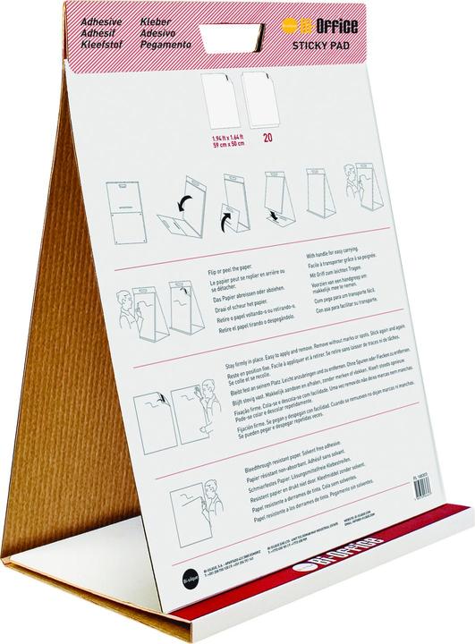 Produktbild Bi-Office Flipchartblock, selbstklebend, 54x58,5cm, unbedruckt