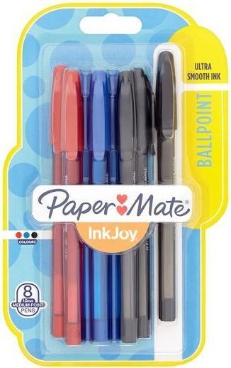 Actual product image Paper Mate ballpoint pen InkJoy 100 cap M S/B/R/G (Blue, Black, Red, 8 x)