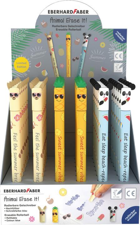Produktbild EberhardFaber Roller Gel Animal Erase it! Limited Edition (Sortiert, Blau, 36 x)