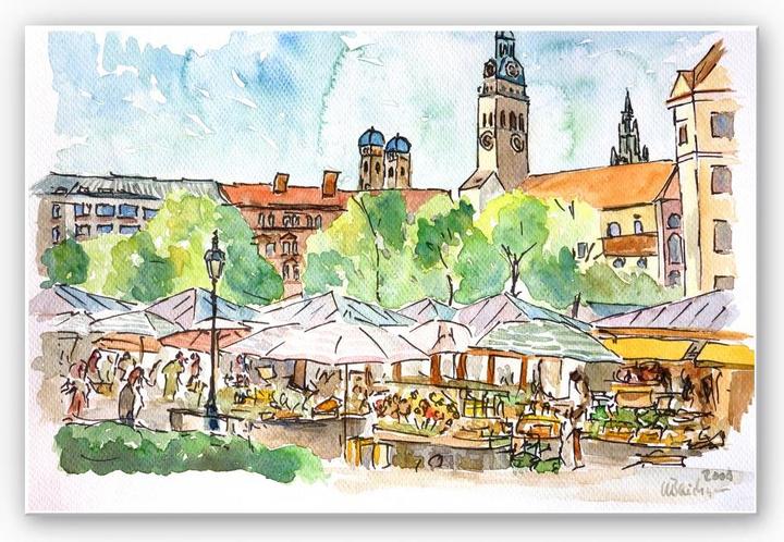 Image du produit Trenddeko Bleichner - Munich - Viktualienmarkt (45 x 30 cm)