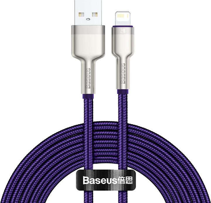 Immagine prodotto Baseus Cavo USB per cavo Lightning, 2,4A, 2m (viola) (2 m, USB 2.0)