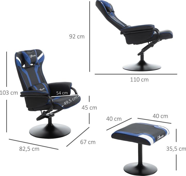 Immagine prodotto Vinsetto Poltrona da gioco con sgabello
