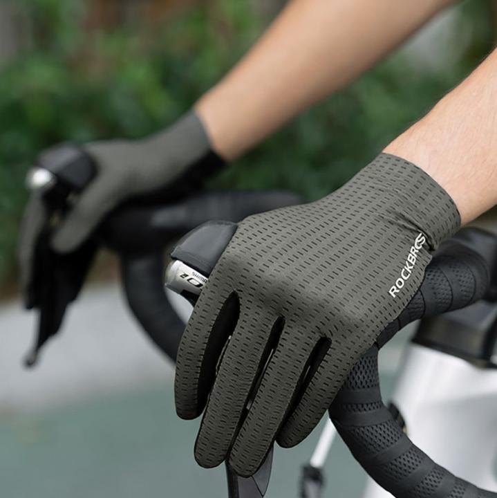 Image du produit Rockbros Breathable Full Finger Cycling Gloves, Size: L - Gray (L)