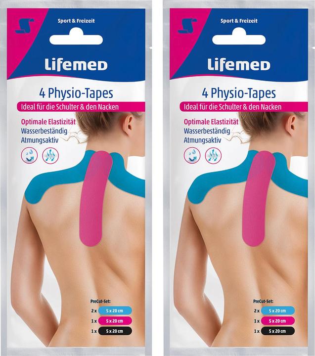 Actual product image Lifemed Physio-Tapes for the neck, 4 pieces in 2 sizes, set of 2 (0.20 m)