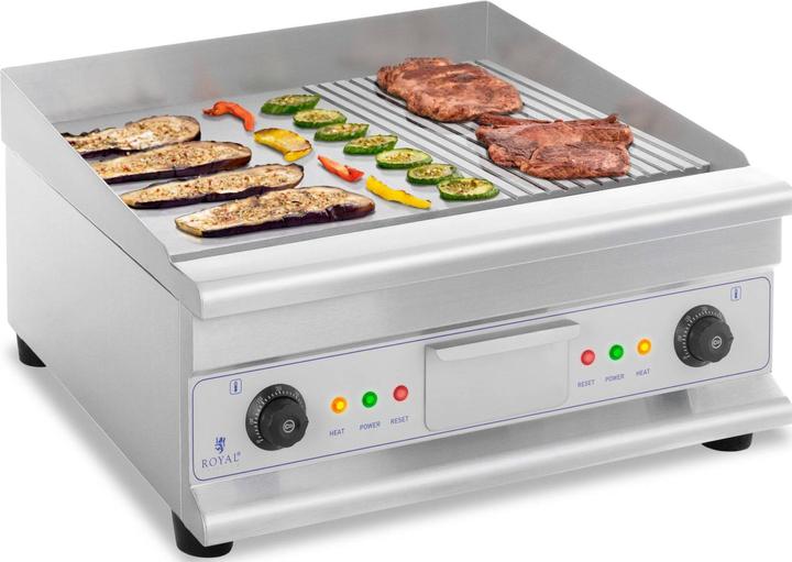 Produktbild Royal Catering Doppelgrill Elektro Grillplatte Doppelt Griddleplatte Gastrobräter 6.400 W 60 cm (0.01 kW)
