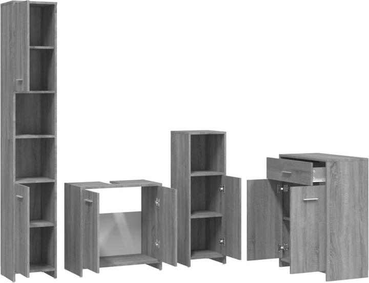 Immagine prodotto VidaXL Badmöbel Set Badezimmermöbel Set Badezimmerschrank 4 tlg. Grau Sonoma